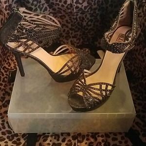Black strappy heels